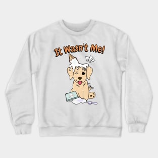 Funny golden retriever got caught stealing ice cream Crewneck Sweatshirt